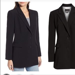 Something Navy Slouchy Narrow Lapel Blazer